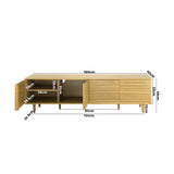 Oikiture TV Stand Cabinet Entertainment Unit Unique Door 160CM - Close-Up Angle