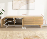 Oikiture TV Stand Cabinet Entertainment Unit Unique Door 160CM