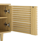 Oikiture TV Stand Cabinet Entertainment Unit Unique Door 160CM