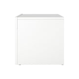 Oikiture TV Stand Cabinet Entertainment Unit RGB LED Gloss 130cm White - Front View