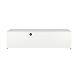 Oikiture TV Stand Cabinet Entertainment Unit RGB LED Gloss 130cm White - Close-Up Angle