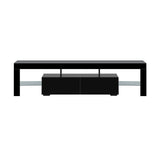 Oikiture Entertainment Unit TV Stand Cabinet LED RGB Gloss Black 180CM - Rear View