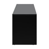 Oikiture Entertainment Unit TV Stand Cabinet LED RGB Gloss Black 180CM - Close-Up Angle