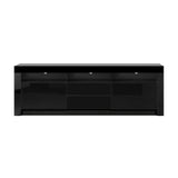 Oikiture TV Stand Cabinet Entertainment Unit RGB LED Gloss Black 180CM - Rear View