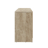 Oikiture TV Cabinet Entertainment Unit Stand RGB LED Oak 180cm