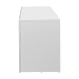 Oikiture Entertainment Unit TV Stand Cabinet RGB LED Gloss White 180CM - Side View