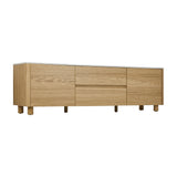 Oikiture TV Cabinet Entertainment Unit Stand 160cm Natural