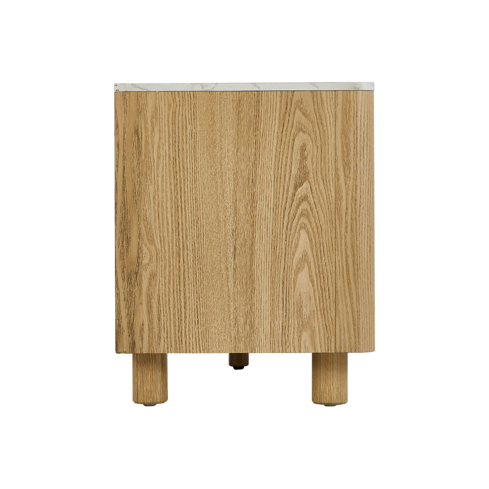 Oikiture TV Cabinet Entertainment Unit Stand 160cm Natural