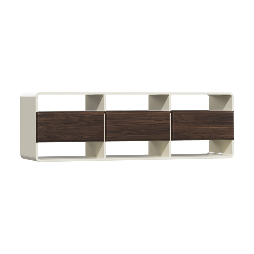 Oikiture TV Cabinet Entertainment Unit Stand 3 Drawers 6 Open Shelves 140cm