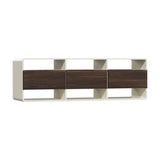 Oikiture TV Cabinet Entertainment Unit Stand 3 Drawers 6 Open Shelves 140cm