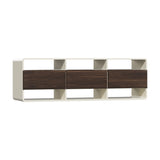 Oikiture TV Cabinet Entertainment Unit Stand 3 Drawers 6 Open Shelves 140cm