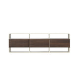 Oikiture TV Cabinet Entertainment Unit Stand 3 Drawers 6 Open Shelves 140cm