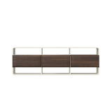 Oikiture TV Cabinet Entertainment Unit Stand 3 Drawers 6 Open Shelves 140cm - Front View
