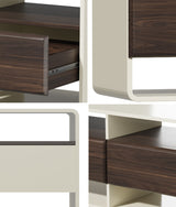 Oikiture TV Cabinet Entertainment Unit Stand 3 Drawers 6 Open Shelves 140cm - Close-Up Angle
