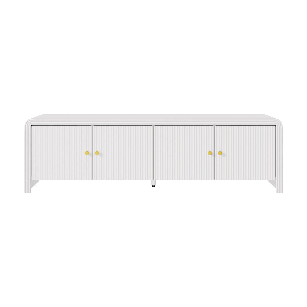 Oikiture TV Cabinet Entertainment Unit Stand 160cm Fluted Doors