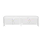 Oikiture TV Cabinet Entertainment Unit Stand 160cm Fluted Doors - Low Angle
