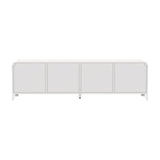 Oikiture TV Cabinet Entertainment Unit Stand 160cm Fluted Doors - Side View