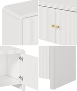 Oikiture TV Cabinet Entertainment Unit Stand 160cm Fluted Doors