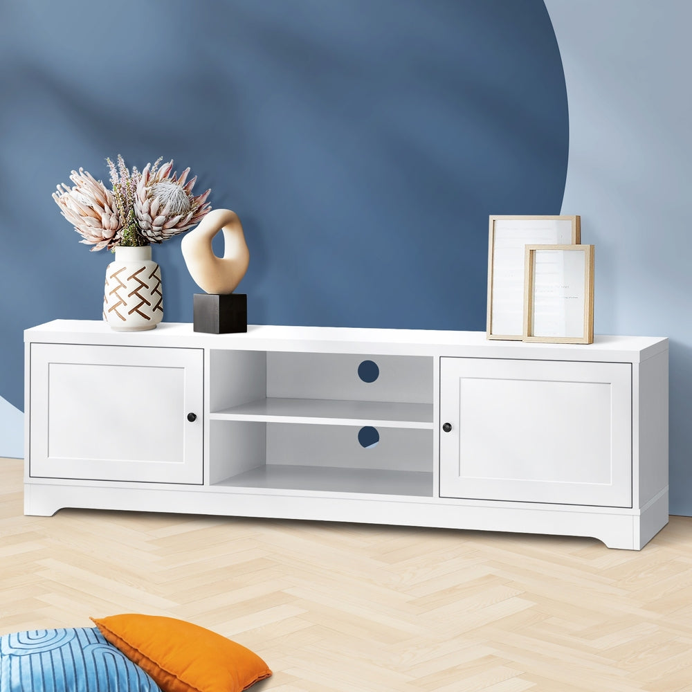 Oikiture TV Stand Cabinet Entertainment Unit 160CM White