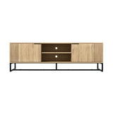 Oikiture TV Stand Cabinet Entertainment Unit Storage Drawer Shelf 160cm Oak - 45-Degree Angle