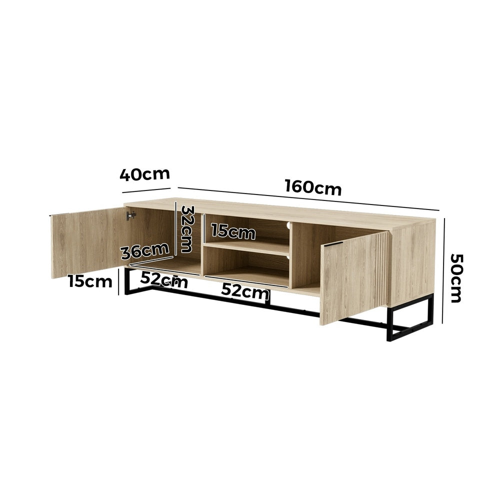 Oikiture TV Stand Cabinet Entertainment Unit Storage Drawer Shelf 160cm Oak