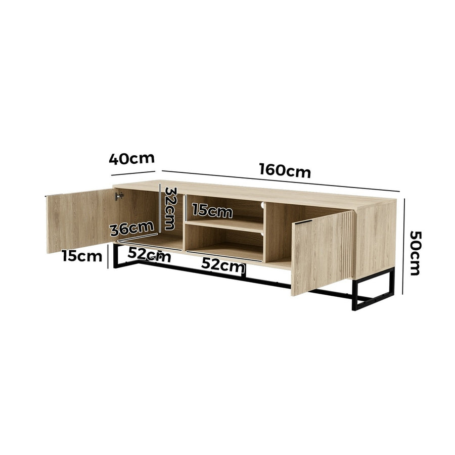 Oikiture TV Stand Cabinet Entertainment Unit Storage Drawer Shelf 160cm Oak