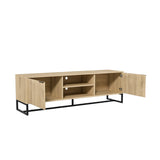 Oikiture TV Stand Cabinet Entertainment Unit Storage Drawer Shelf 160cm Oak - Side View