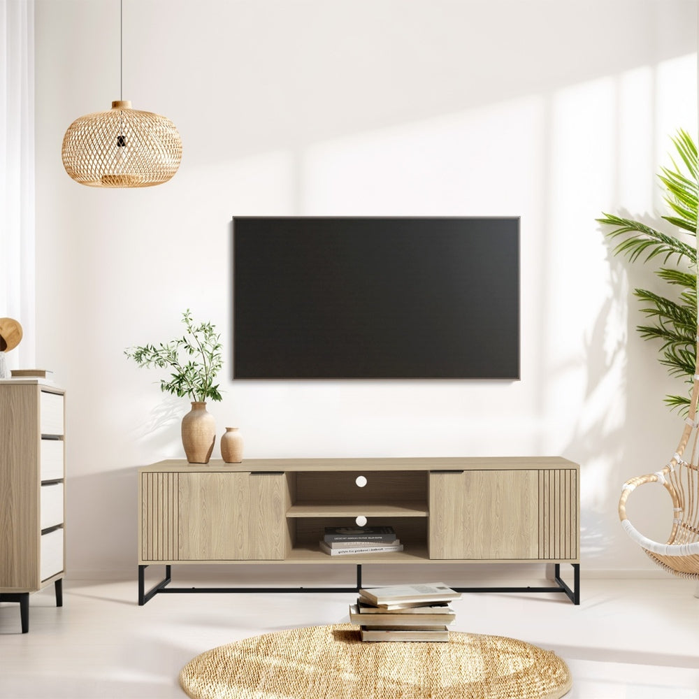 Oikiture TV Stand Cabinet Entertainment Unit Storage Drawer Shelf 160cm Oak