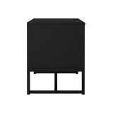 Oikiture TV Stand Cabinet Entertainment Unit 180cm Black&Natural - Top-Down View