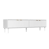 Oikiture TV Stand Cabinet Entertainment Unit Four Door 180cm White