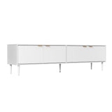 Oikiture TV Stand Cabinet Entertainment Unit Four Door 180cm White