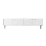 Oikiture TV Stand Cabinet Entertainment Unit Four Door 180cm White
