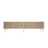 Oikiture TV Stand Cabinet Entertainment Unit Four Door 180cm White - Top-Down View