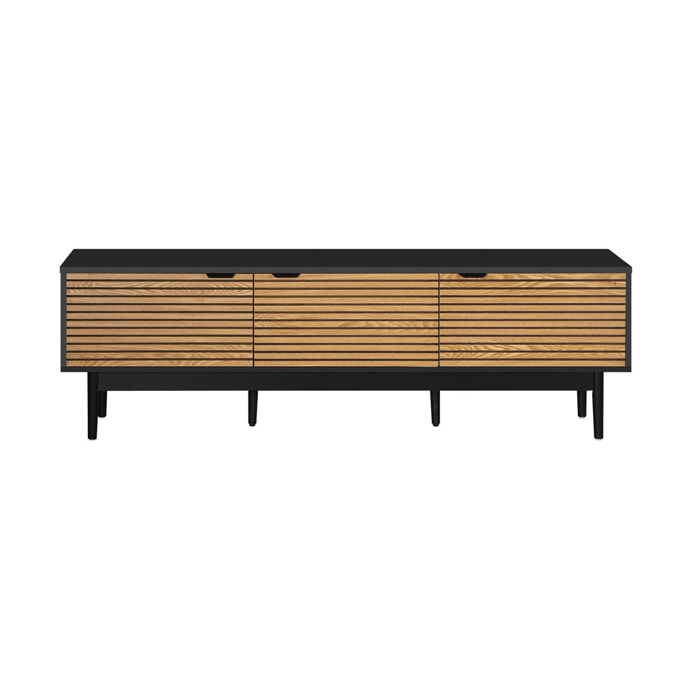 Oikiture TV Stand Cabinet Entertainment Unit Three Doors 160CM
