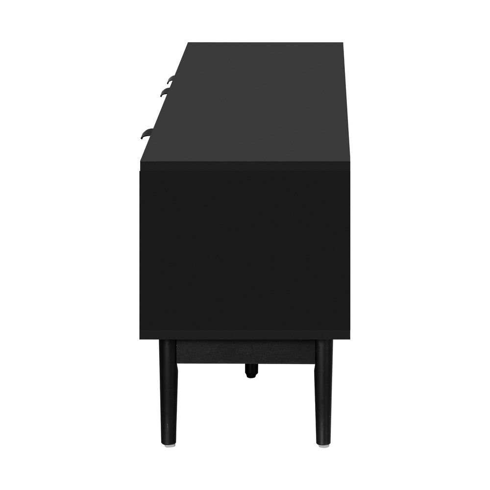 Oikiture TV Stand Cabinet Entertainment Unit Three Doors 160CM