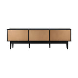 Oikiture TV Stand Cabinet Entertainment Unit Three Doors 160CM