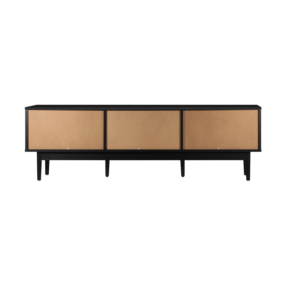 Oikiture TV Stand Cabinet Entertainment Unit Three Doors 160CM