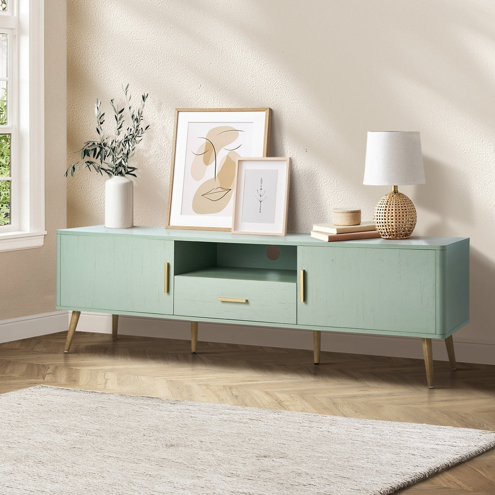 Oikiture TV Cabinet Entertainment Unit Stand 160cm Green