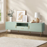 Oikiture TV Cabinet Entertainment Unit Stand 160cm Green - 45-Degree Angle