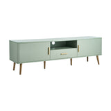 Oikiture TV Cabinet Entertainment Unit Stand 160cm Green