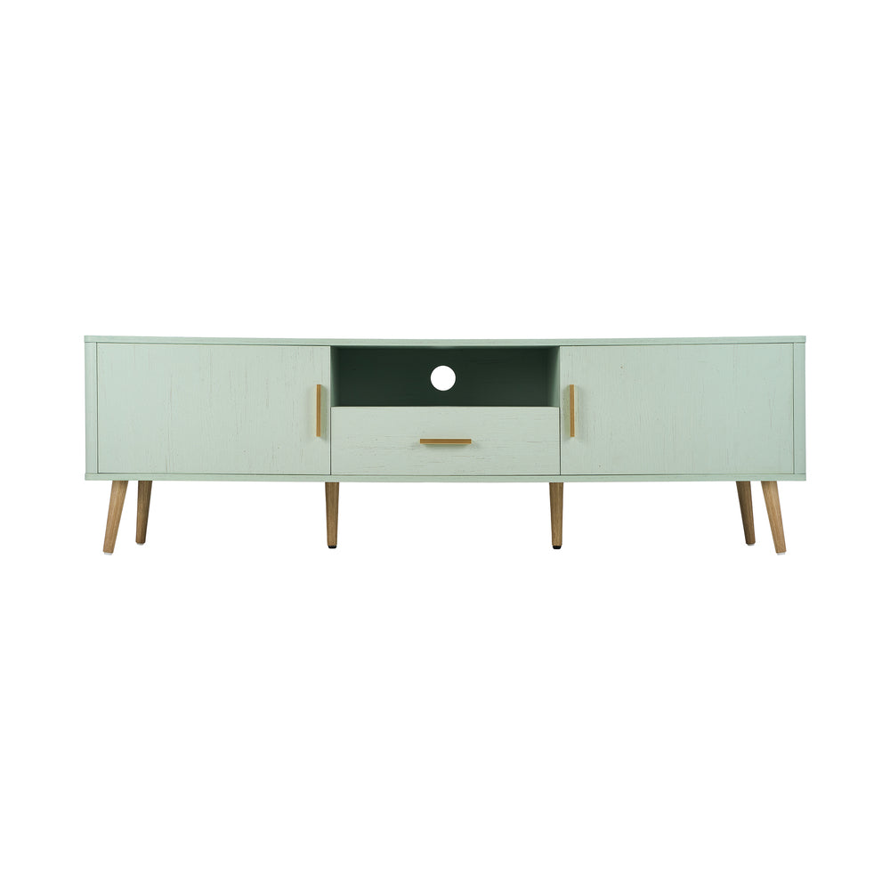 Oikiture TV Cabinet Entertainment Unit Stand 160cm Green