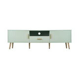 Oikiture TV Cabinet Entertainment Unit Stand 160cm Green - Low Angle