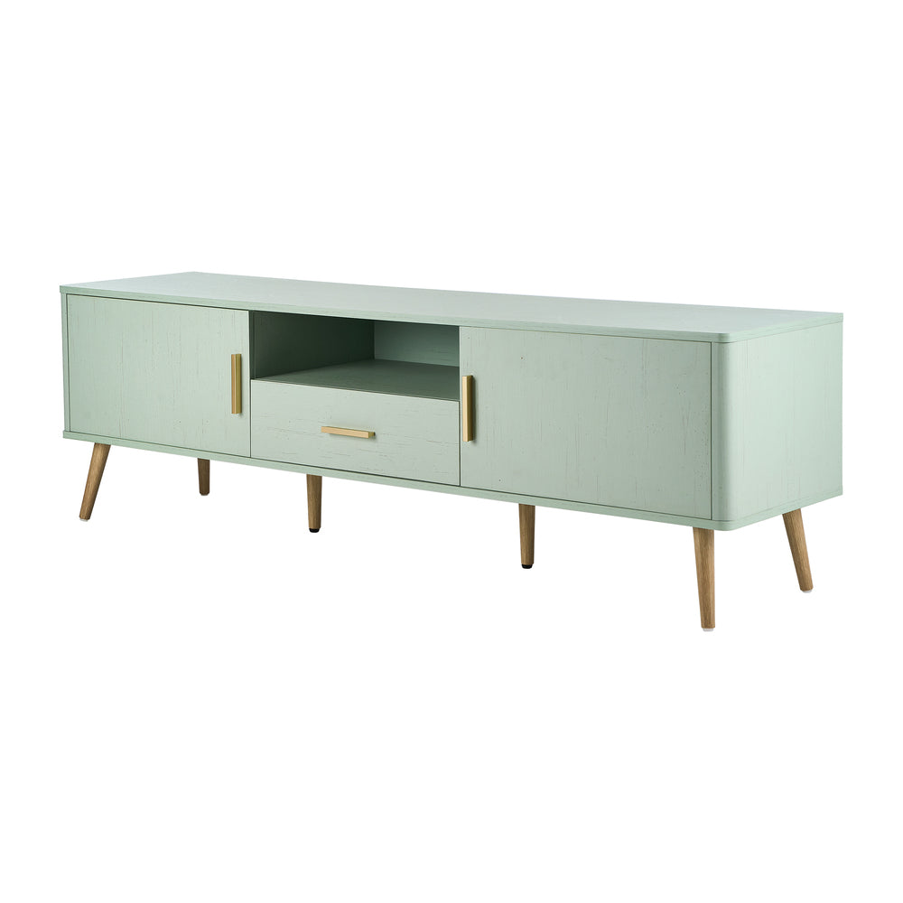 Oikiture TV Cabinet Entertainment Unit Stand 160cm Green