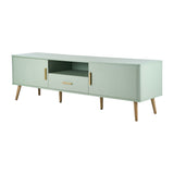 Oikiture TV Cabinet Entertainment Unit Stand 160cm Green - Close-Up Angle