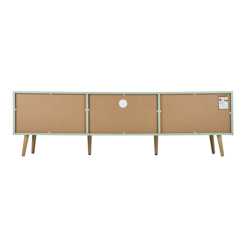Oikiture TV Cabinet Entertainment Unit Stand 160cm Green