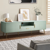 Oikiture TV Cabinet Entertainment Unit Stand 160cm Green - Top-Down View