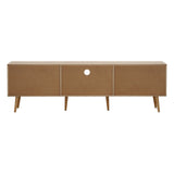 Oikiture TV Cabinet Entertainment Unit Stand 160cm Natural - Close-Up Angle