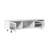 Oikiture TV Stand Cabinet Entertainment Unit Tempered-glass Doors White - Extra Image