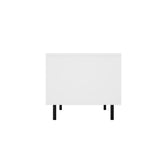 Oikiture TV Stand Cabinet Entertainment Unit Tempered-glass Doors White