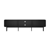 Oikiture TV Cabinet Entertainment Unit Stand 180cm Wooden Black